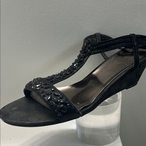 Attention Black Wedge Shoes with Classic Design